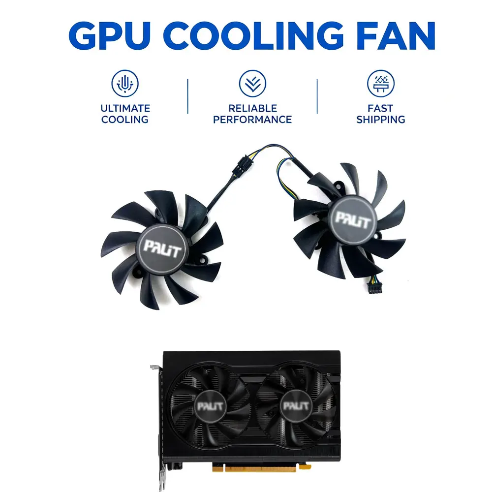 NEW Cooling Fan 75MM 4PIN GAA8S2U 0.45A For Palit RTX3050 Dual V1 video card fans