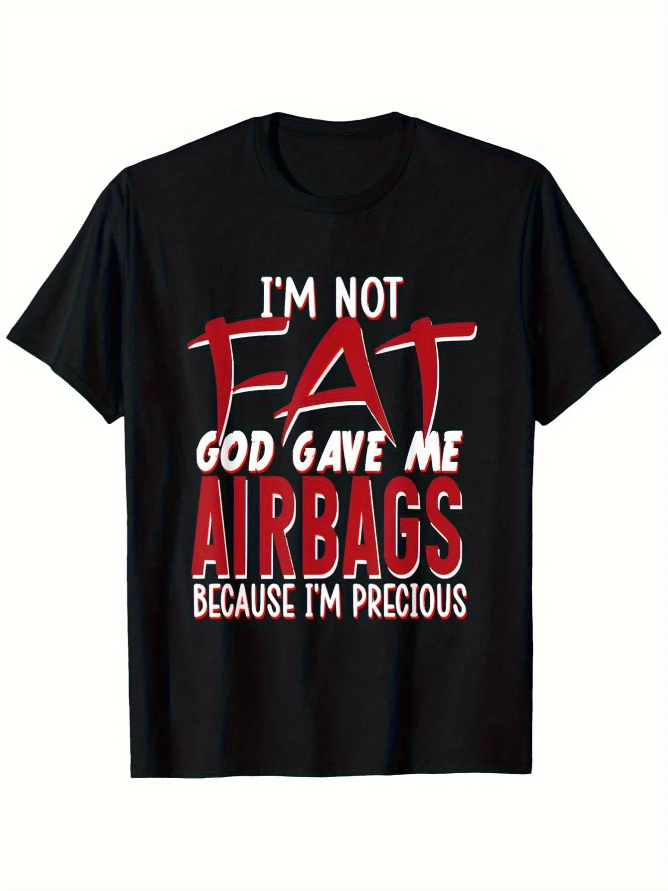 

Men's Funny Joke T-Shirt - I'M Not God, I Have Airbags T-Shirt with Humorous Text - All-Season Regular Fit - Hand Wash or Dry Clean - Funny Weight Loss Humor Gift Idea