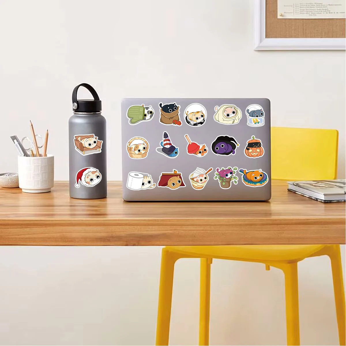 50 Stück Versteckspiel-Katzen-Aufkleber, Notizbuch, wasserdichte Packung, Party, dekoratives PVC, Geschenk für Laptop, Graffiti, Gepäck, Fahrradaufkleber