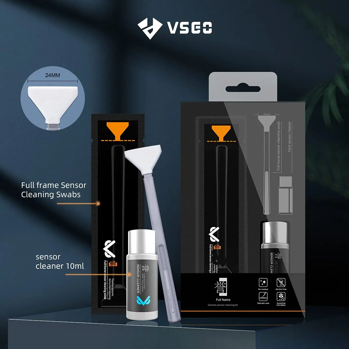 VSGO Full-frame Sensor Cleaning Set Sensor Swab + Cleaner Fluid for Sony Nikon Canon FF CCD CMOS