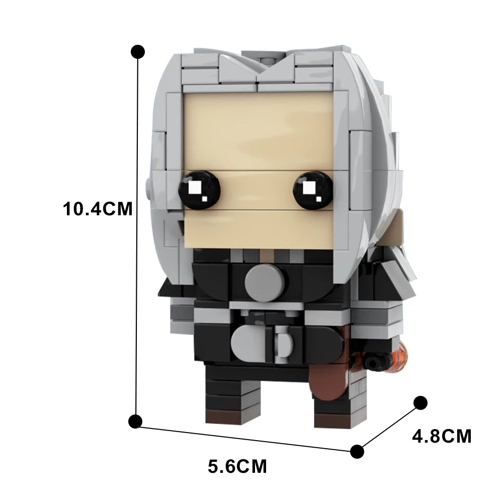 MOC Geralt of Rivia Brickheadz Building Blocks Legendary Witcher Figure White Wolf Knight Model DIY Toys Bricks Sets Kids Adult