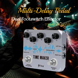 Stax Guitar Multi-Echo Effects Pedal Tap Tempo Time Maker 11 types Dual Foot Switch Twin Looper Loop for Guitar Bass Rowin Sub