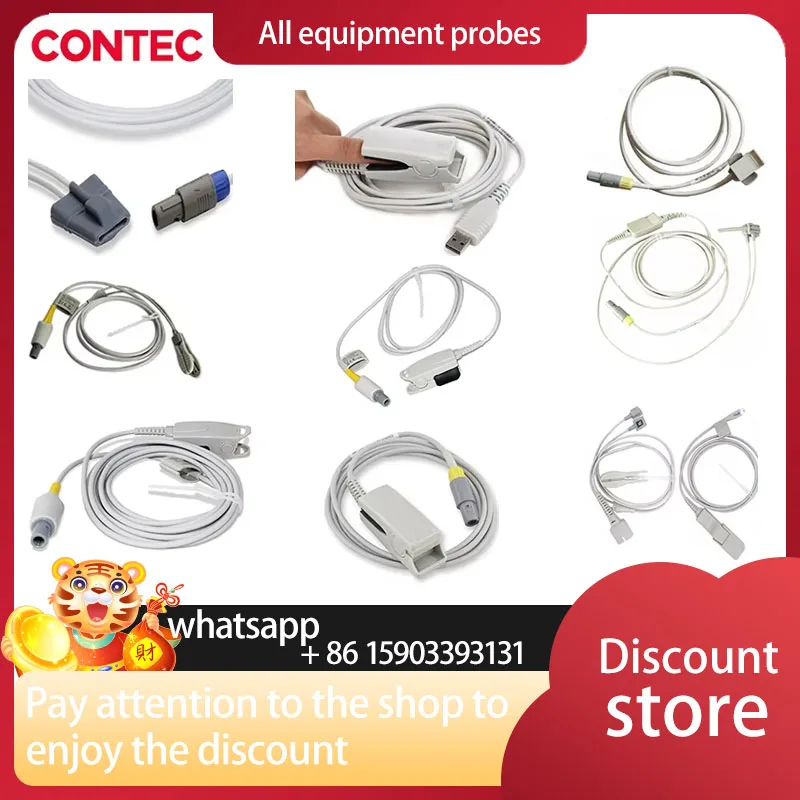 CONTEC Patient Monito raccessory probe ECG cable/ Blood tube/ Oximeter probe/ NIBP tube SPO2 probe /IBP cable/bag/cuff/etco2