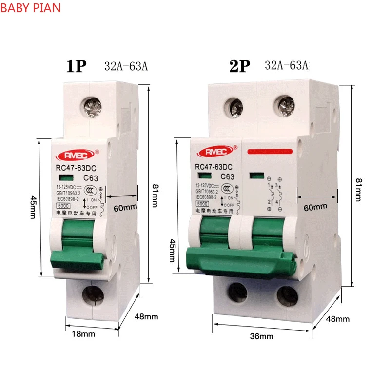 DC Circuit Breaker 80A 100A 125A 150A  200A 250A Current 12V 24V 36V 48V 60V 72V 120V Circuit Breaker for Solar Cells RV Battery