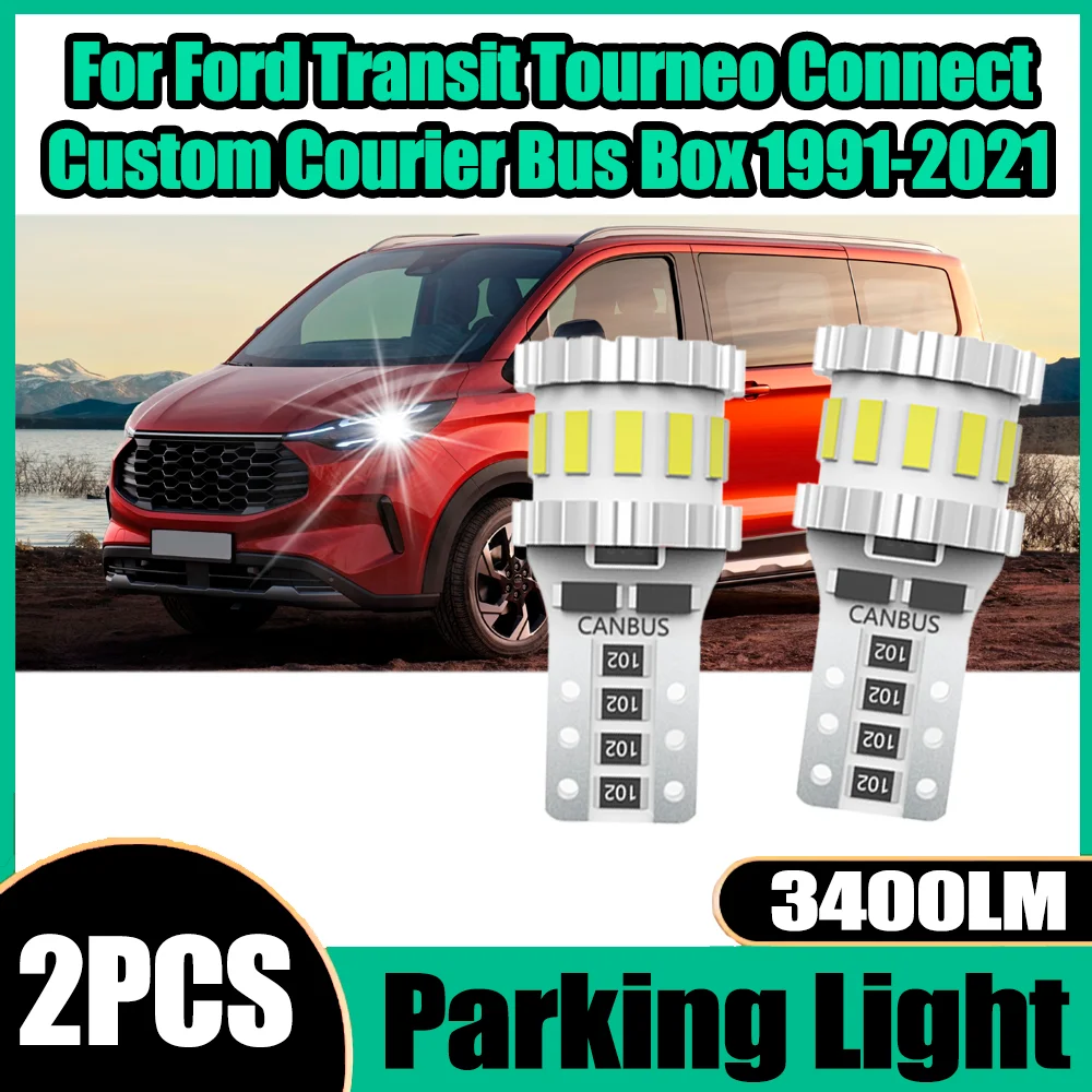 

2PCS Canbus Plug and Play W5W T10 Parking Light 6000K White 6W For Ford Transit Tourneo Connect Custom Courier Bus Box 1991-2021