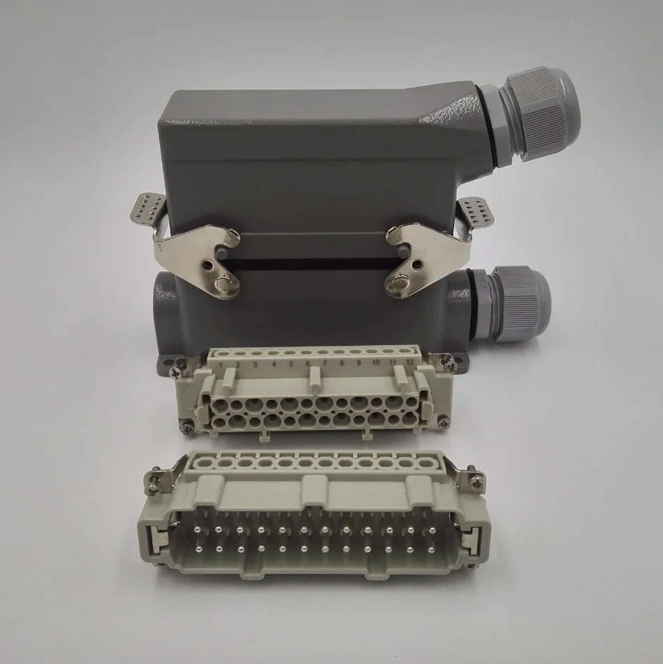 Conector de alta resistencia, enchufe de aviación impermeable industrial rectangular HDC-HE-024-3S