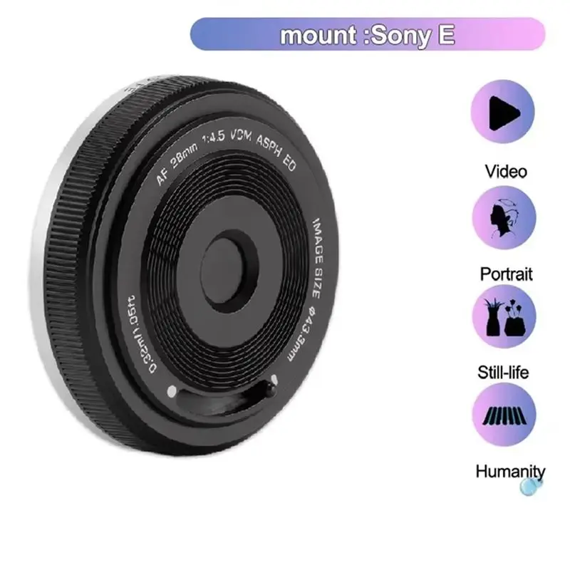 ABZZ-28Mm F4.5 Full-Frame Fixed Focus Pancake Lens For Sony FE Micro-Single Camera Autofocus