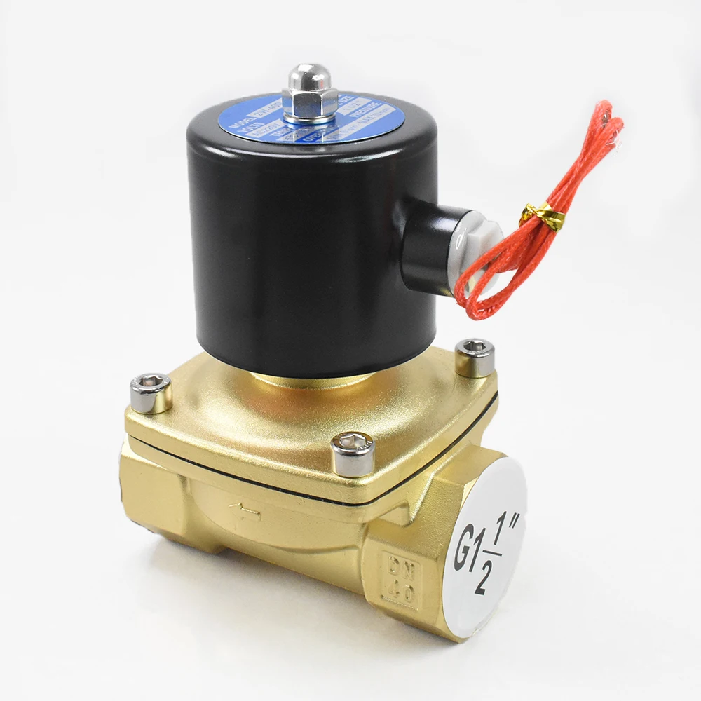 2W500-50 Big Size Normally Closed 2 Way Direct Acting 2 Inch Brass Water Solenoid Valve AC220V AC110V DC12V DC24V