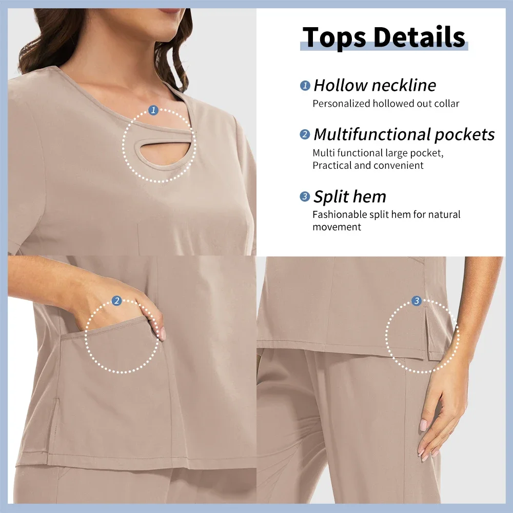 抗しわスクラブスーツ医療手術服卸売病院スクラブドクターナースアクセサリー手術服男性女性