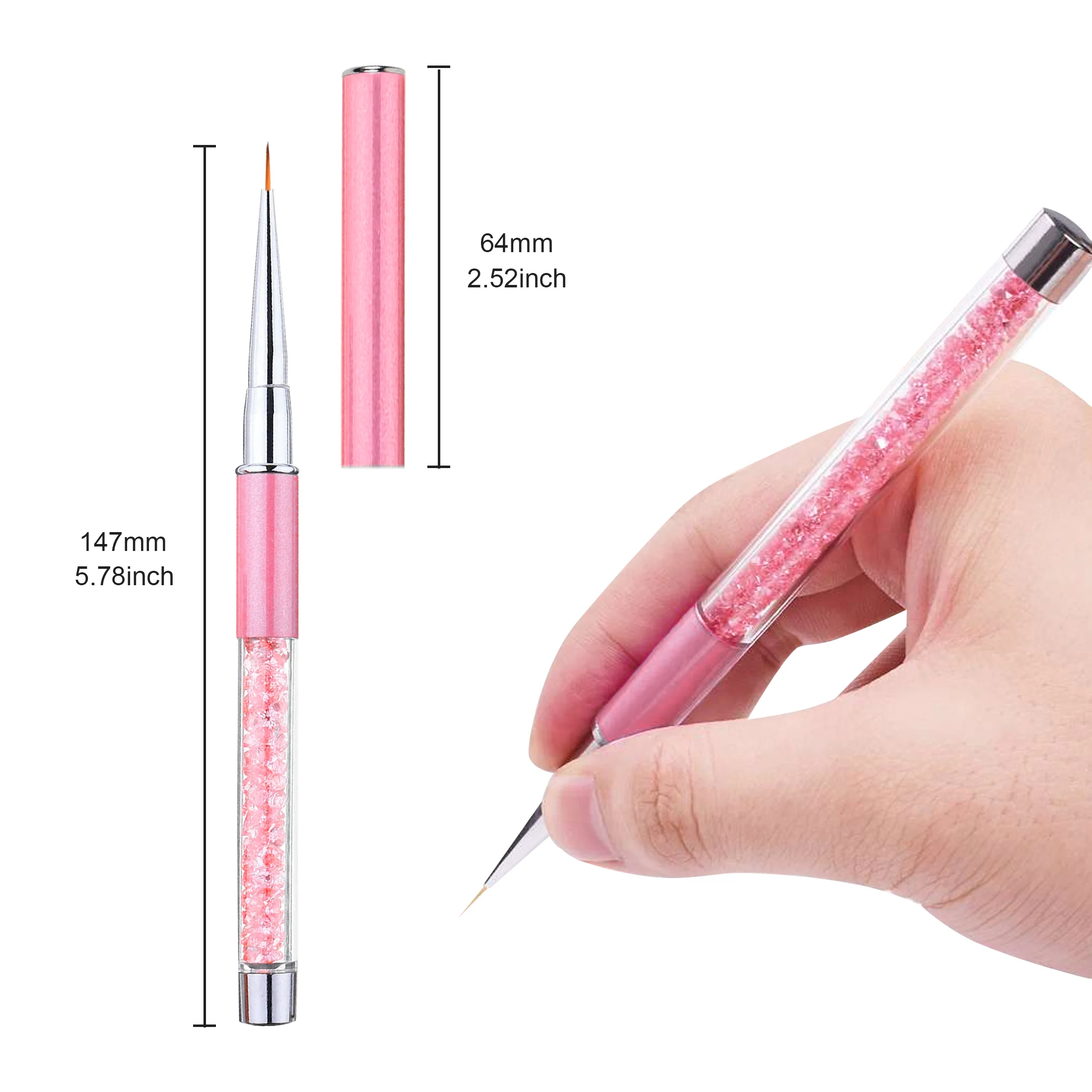 Nail Art Liner Brushes Set Elongated Lines Striping Drawing UV Gel Painting Nail Design Pen Professional Manicure Tool