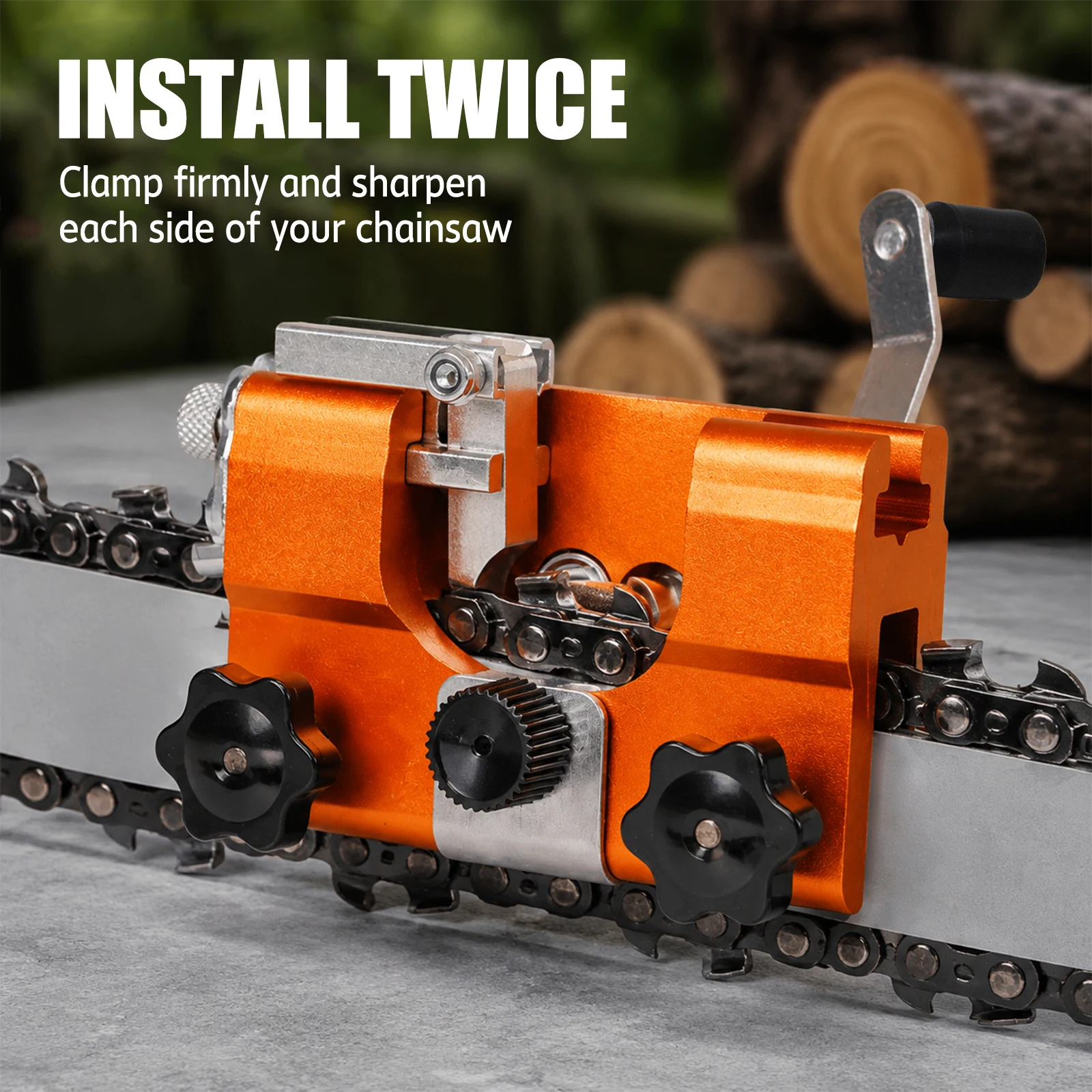 PORIYA Portable Chainsaw Sharpener Jigs With 5 Grinding Head Tool Chain Saw