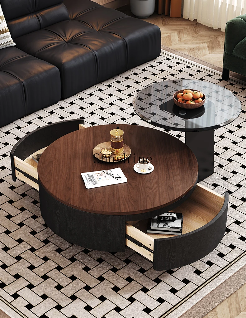French retro ash wood coffee table small apartment living room home high-end sense