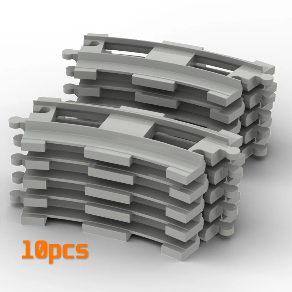 Big Building Block Light Gray Railroad Track Compatible Duplo Trains Parts kit Platform Curved Track Toy Set For Children\'s Gift