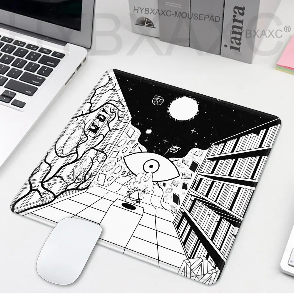 

HYBXAXC Black and white pattern Small Mouse Pad Desk Desktop Computer Keyboard Wireless Mouse Boy Girl Gift for Play games