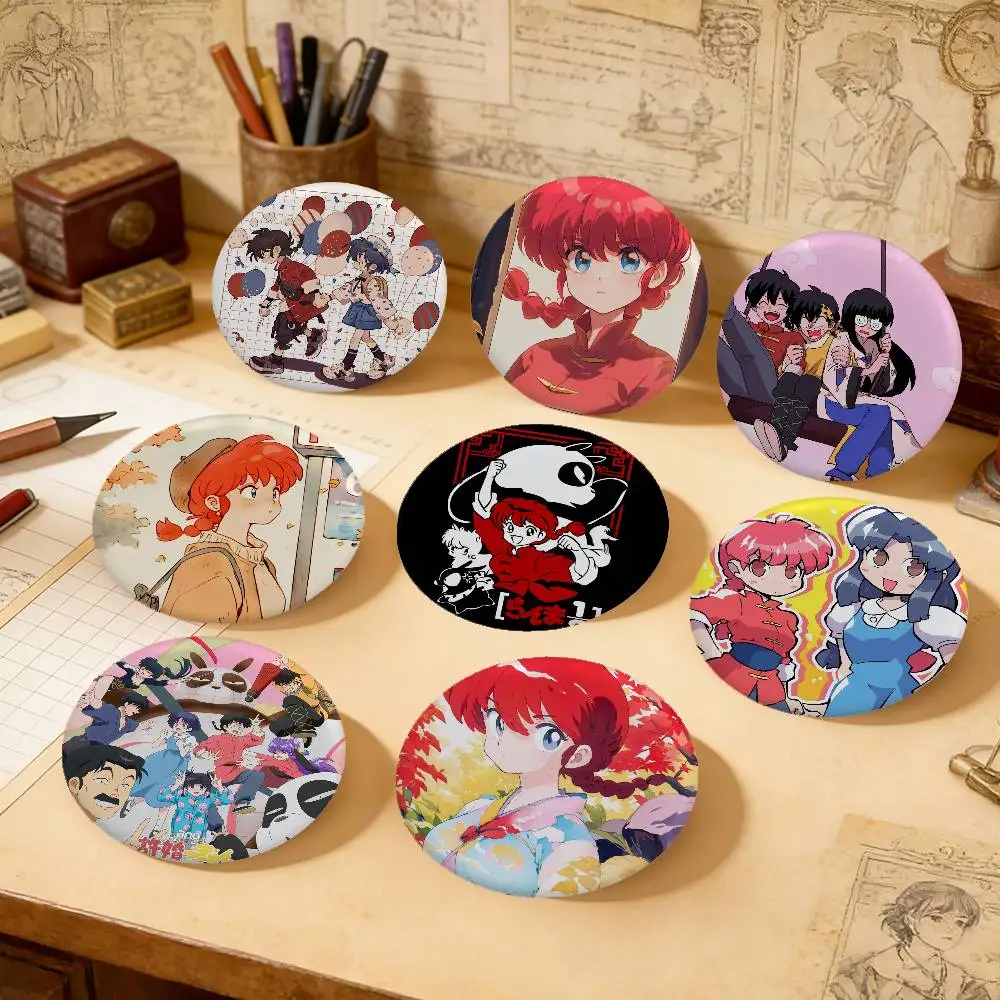 Ranma 1/2 Anime Minimalistische Exquisite Weißblechbroschen: Elegante Anstecknadeln für Taschenaccessoires, Praktische Souvenir-Geschenke