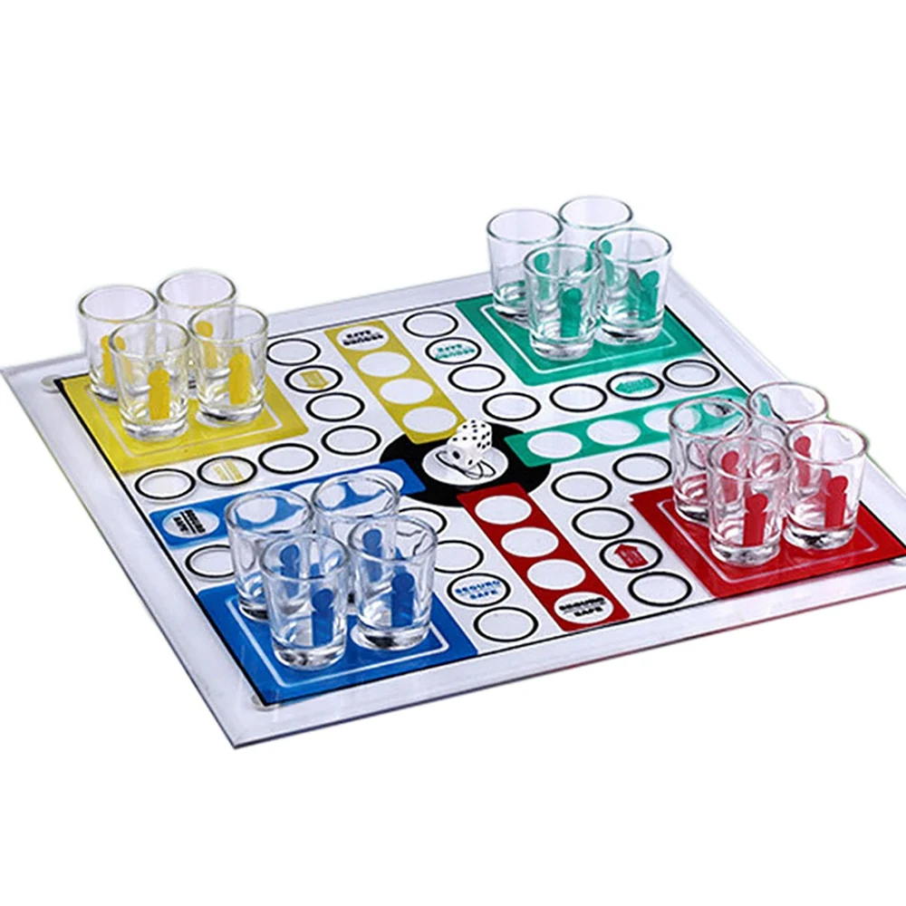 Blackjack Ludo Glass Ludo Adult Kids Toy for 2-4 Players Gathering Gifts Gathering Fun Gathering