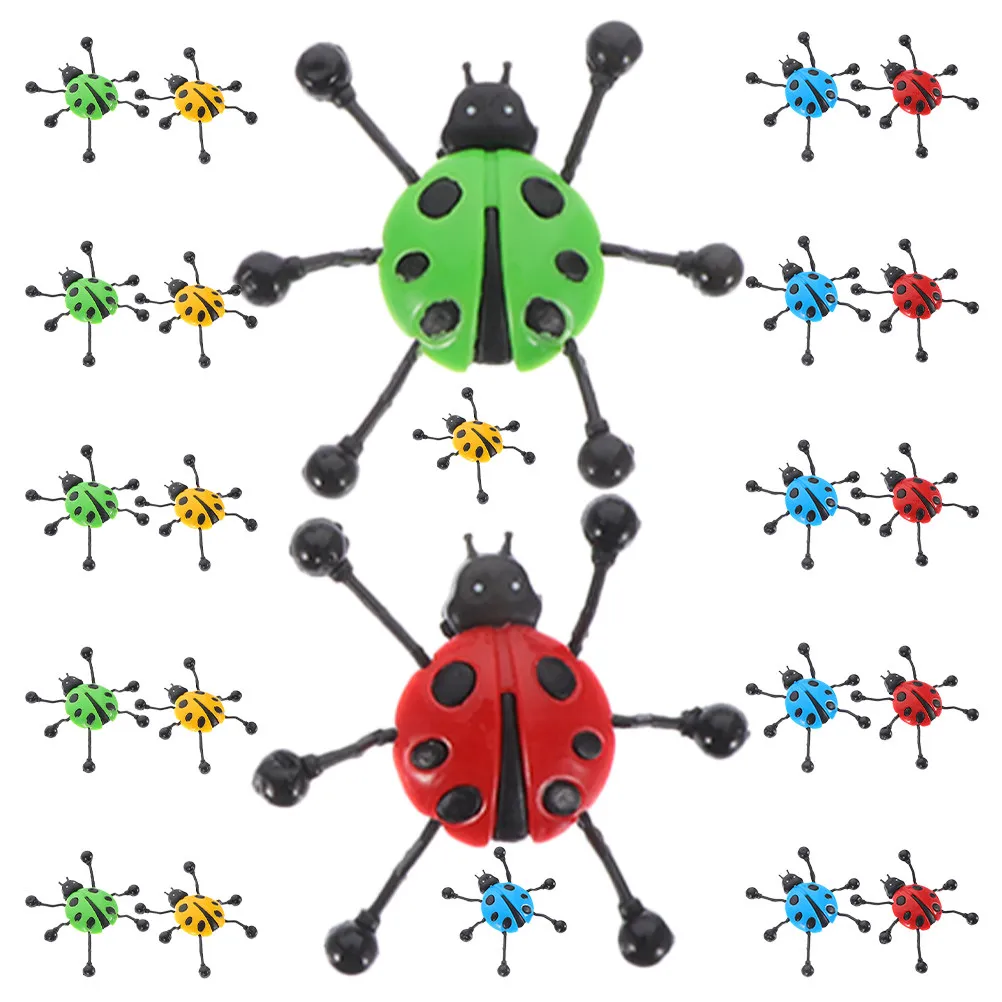 

24Pcs Sticky Ladybug Wall Climbing Playthings Stretchy Elastic Sensory Kids Prank Props Novel Funny Party Favor