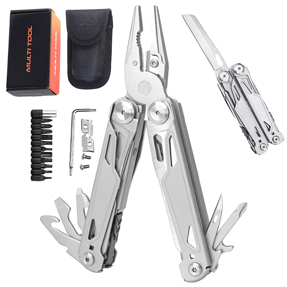 

17 In 1 Outdoor Camping Multi Tool Foldable Plier Wire Stripper Mini Portable Hand Tools Knife Scissors Safety Survial Tools