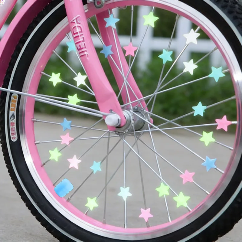 

36 pieces of heart-shaped star-shaped hub cap decorations, suitable for night riding and wheel decoration