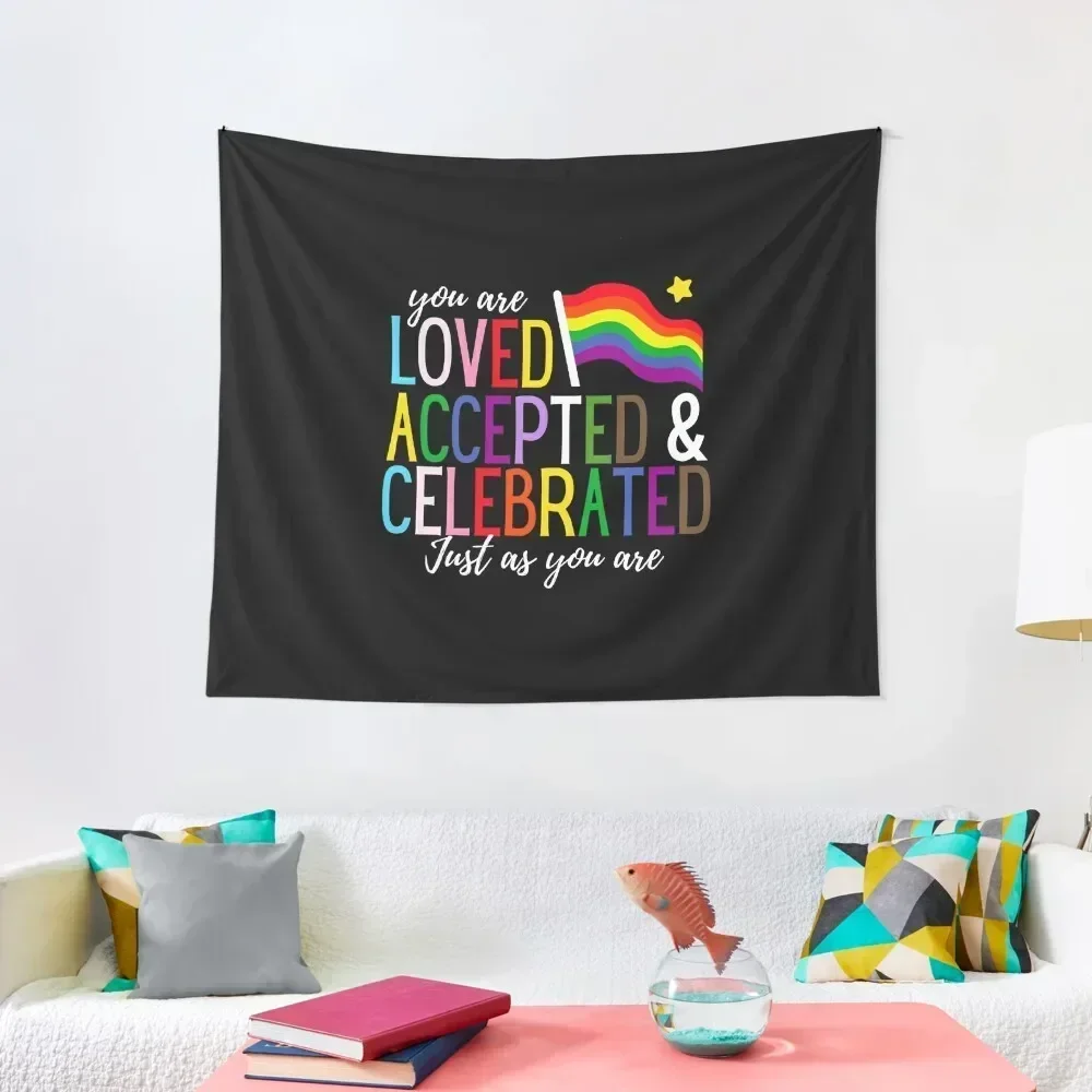 You are LOVE ACCEPTED CELEBRATED just as you are Tapestry Japanese Room Decor On The Wall Aesthetic Room Decors Tapestry