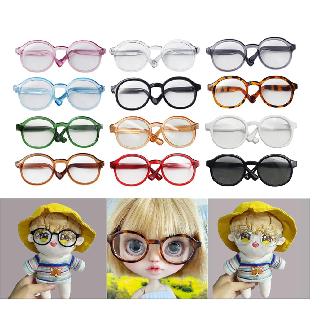 6.5cm Transparent Plastic Glasses for 1/8 1/6 1/3 1/4 BJD for Labubu MSD SD Plush for EXO Doll Sunglasses