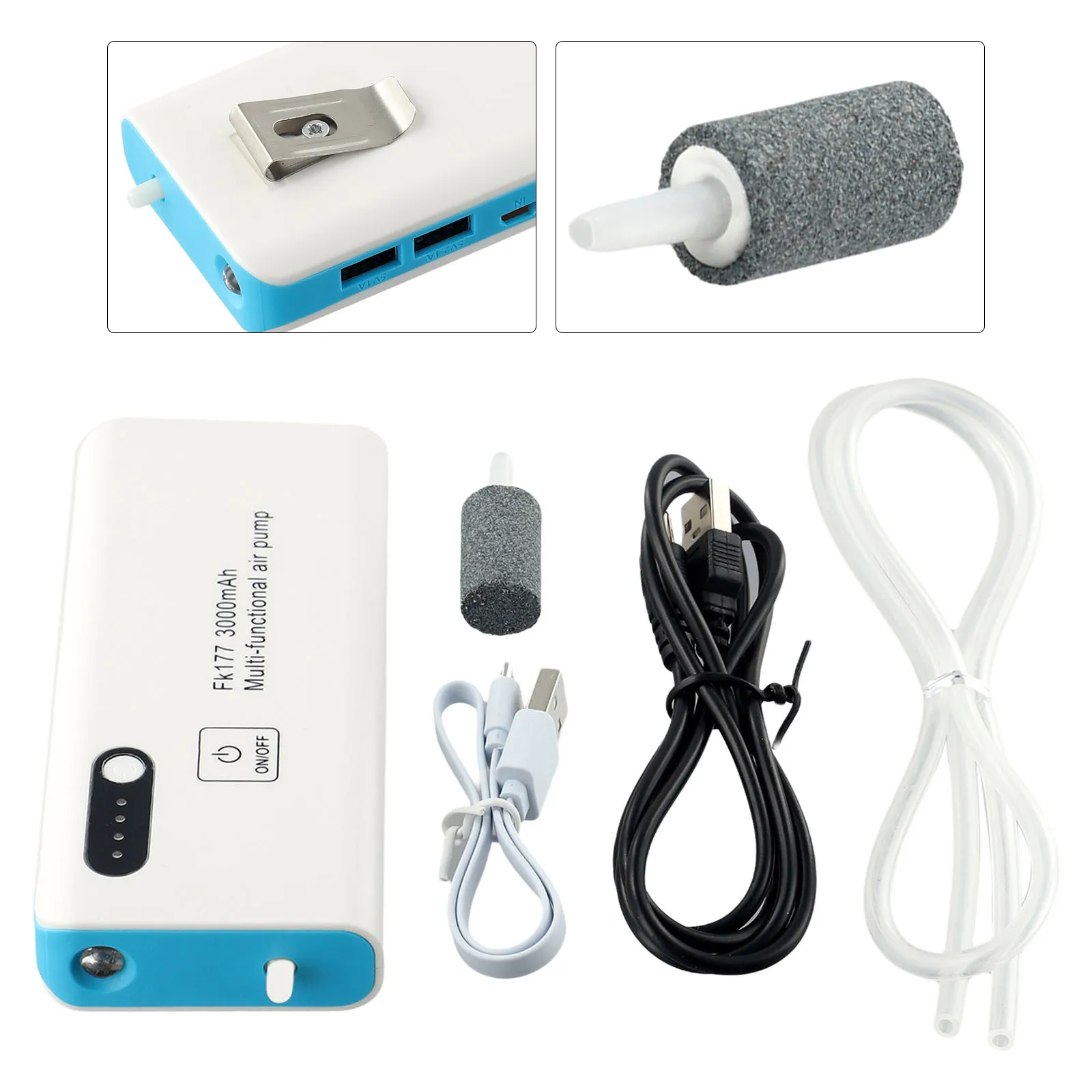 เครื่องเติมอากาศตกปลาปั๊มลม USB ชาร์จออกซิเจนปั๊มรถออกซิเจนสําหรับเหยื่อสดถังอุปกรณ์ตกปลากลางแจ้งอุปกรณ์เสริม