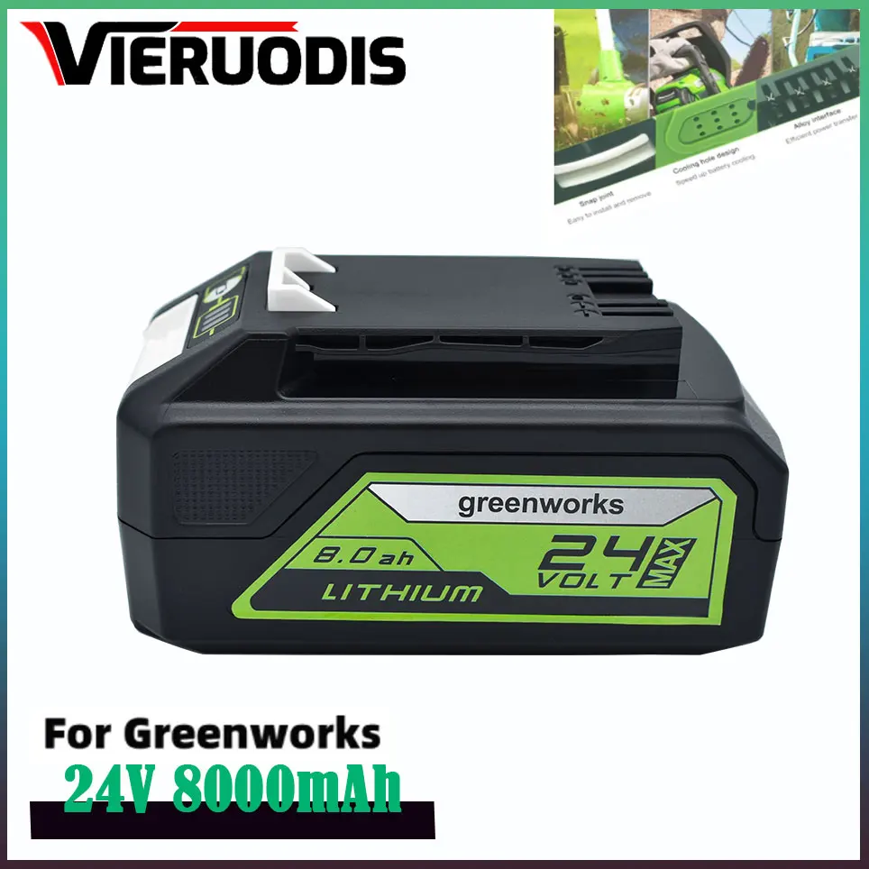 For Greenworks Battery 24V 8.0AH  Greenworks Lithium Ion Battery (Greenworks Battery) The original product is 100% brand new