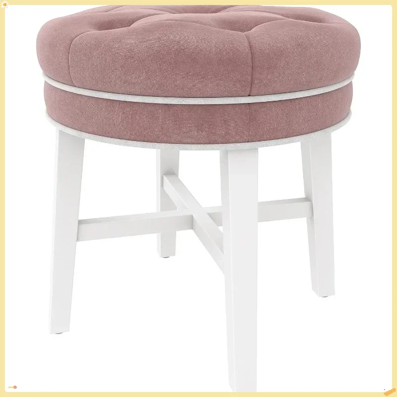 مقعد وردي مستدير بدون ظهر للنساء، ديكور غرفة المكياج والحمام