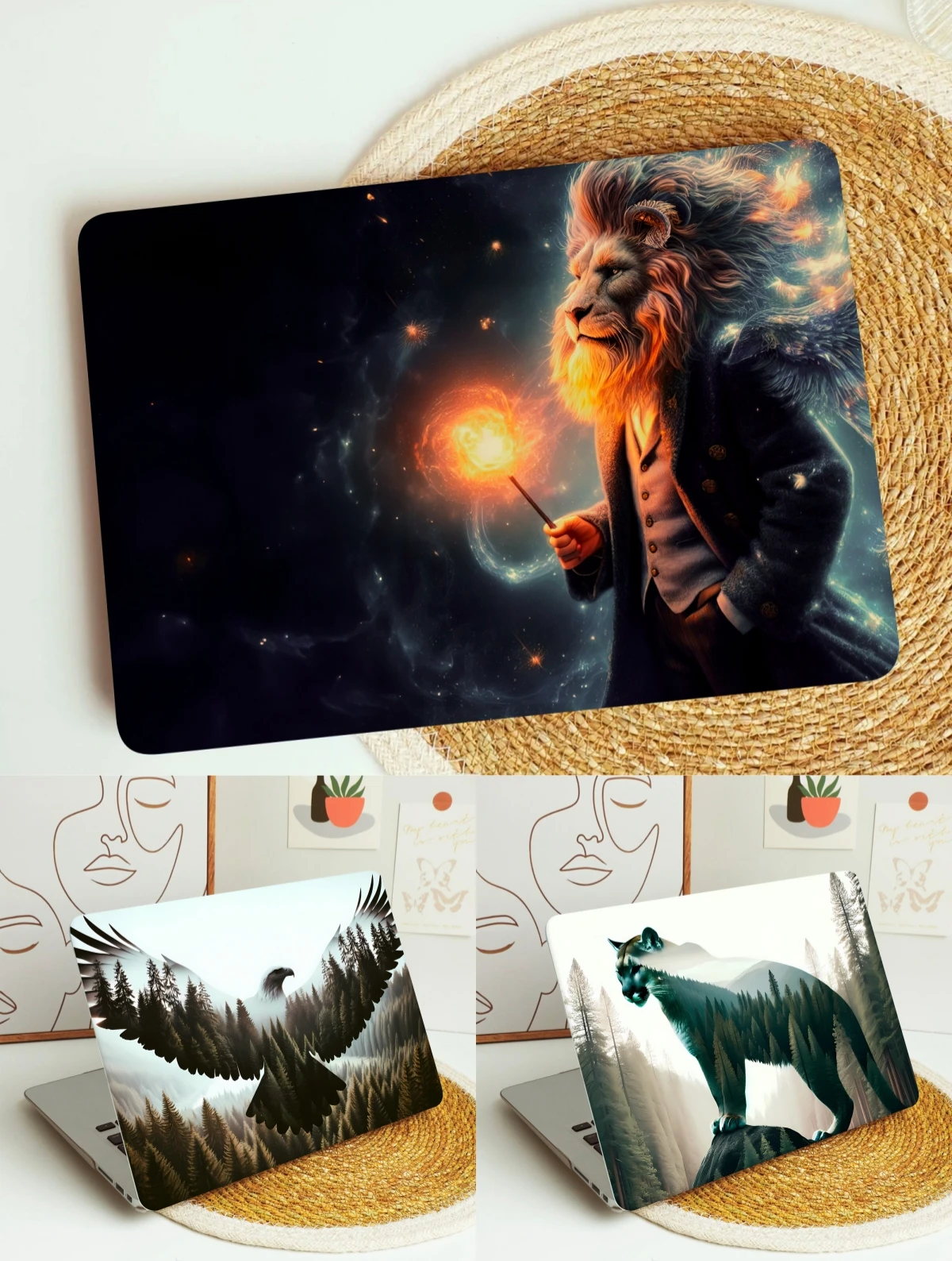 

Magician Lion print case for MacBook M1 M2 M3 Air case A2681 A2941 A3113 A3114 Pro case 14 16inch A2992 A2991 A2918 A2780 Retina