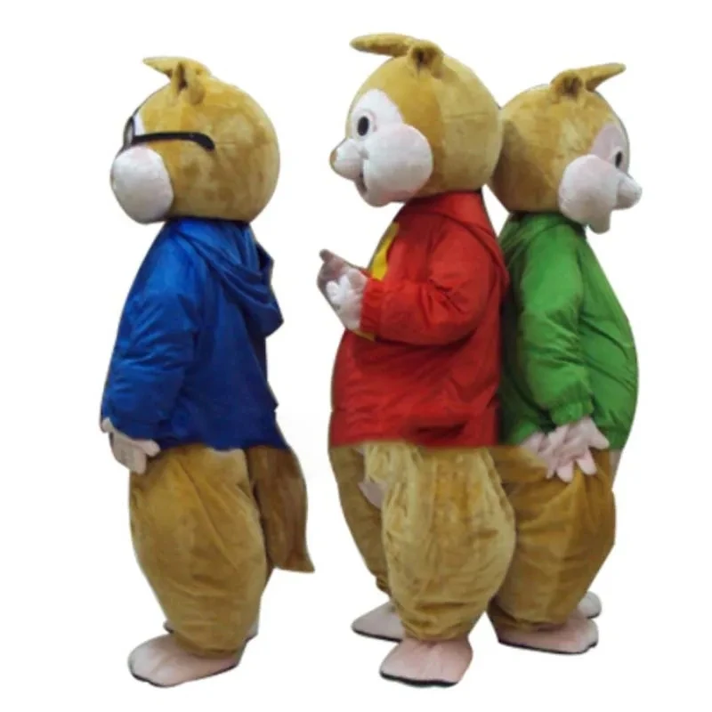 Alvin Chipmunks Mascotte Kostuum Grappige Bar Draagbaar Wandelen Cartoon Pop Set Mardi Gras Party Chipmunks Leuke Decoratie