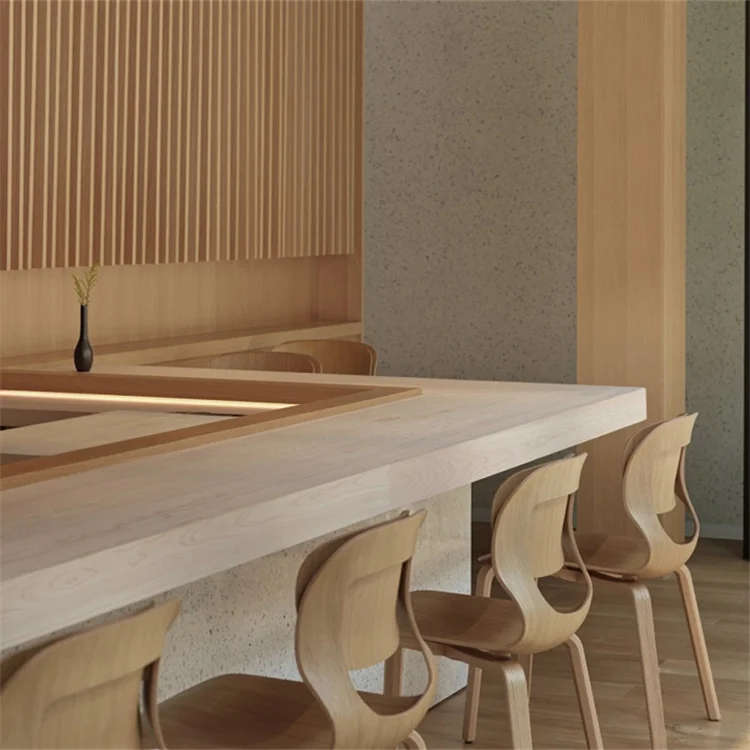 

Hotel Project Cafe Bar Modern Restaurant Furniture Wooden Dining Chair and Table Set