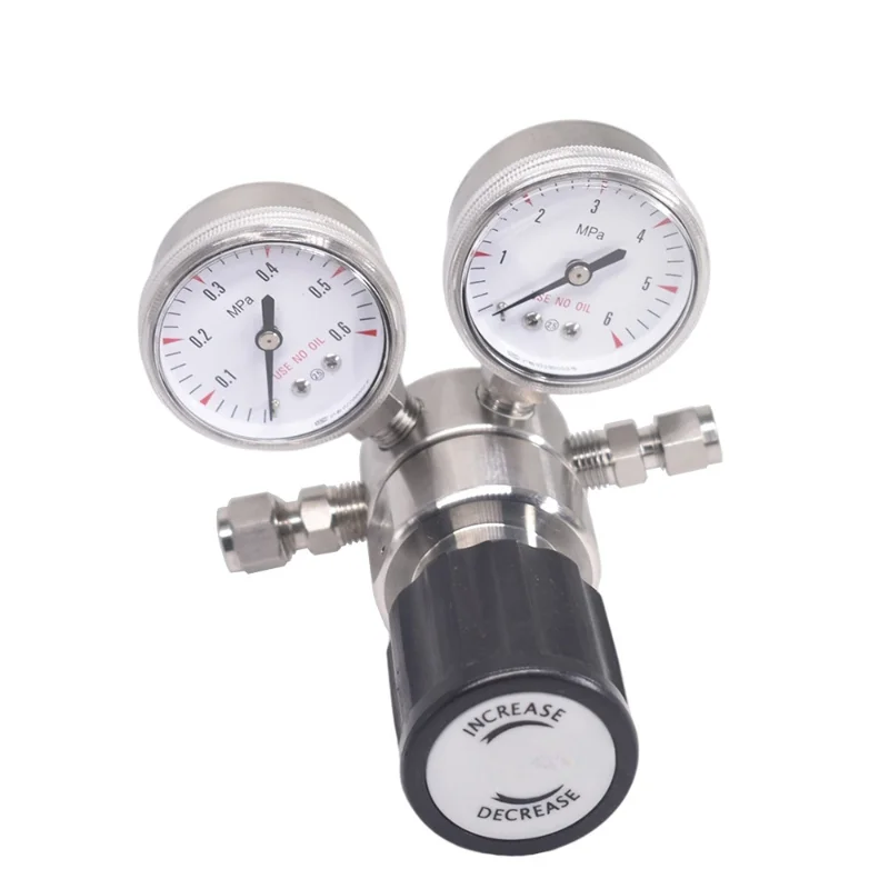 low pressure gas regulatorstainless steel helium He pressure reducing valve with gauge air pressure regulators