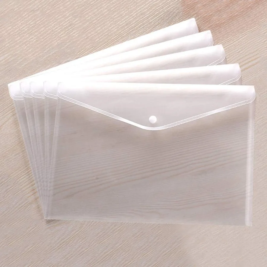 

Clear Document Folde Transparent Filing Envelopes Waterproof Plastic Envelopes File Holder Filing Document Poly Envelope with S