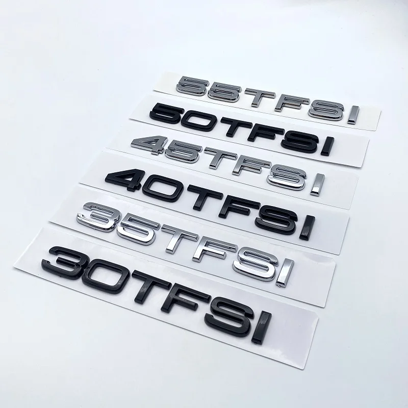 

﻿ New ABS Letters 30TFSI 35TFSI 40TFSI 45TFSI 50TFSI Chrome Black Car Emblem Sticker For A1 A3 A4 A5 A6 A7 Q2 Q3 Q4 Q5 Q6 Q7 Q8