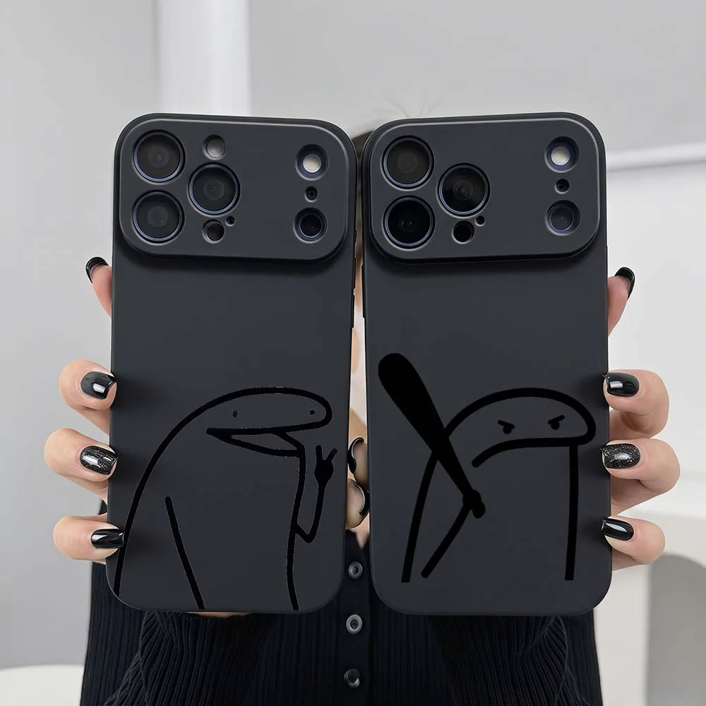 

Angry Bat Stick For Apple iPhone 17 Air 16 16e 15 14 13 12 11 XS Pro Max Plus Black Soft Cover Phone Case