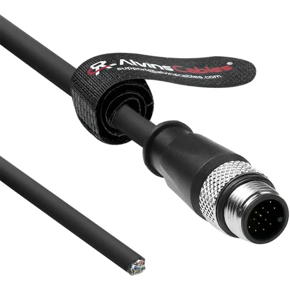 Alvin's Cables M12 A-Code 5 Pin Female to Open End Power I/O Cable Drag-Chain for Sick Camera, 6009868 DOL-1205-G05M Sensor and