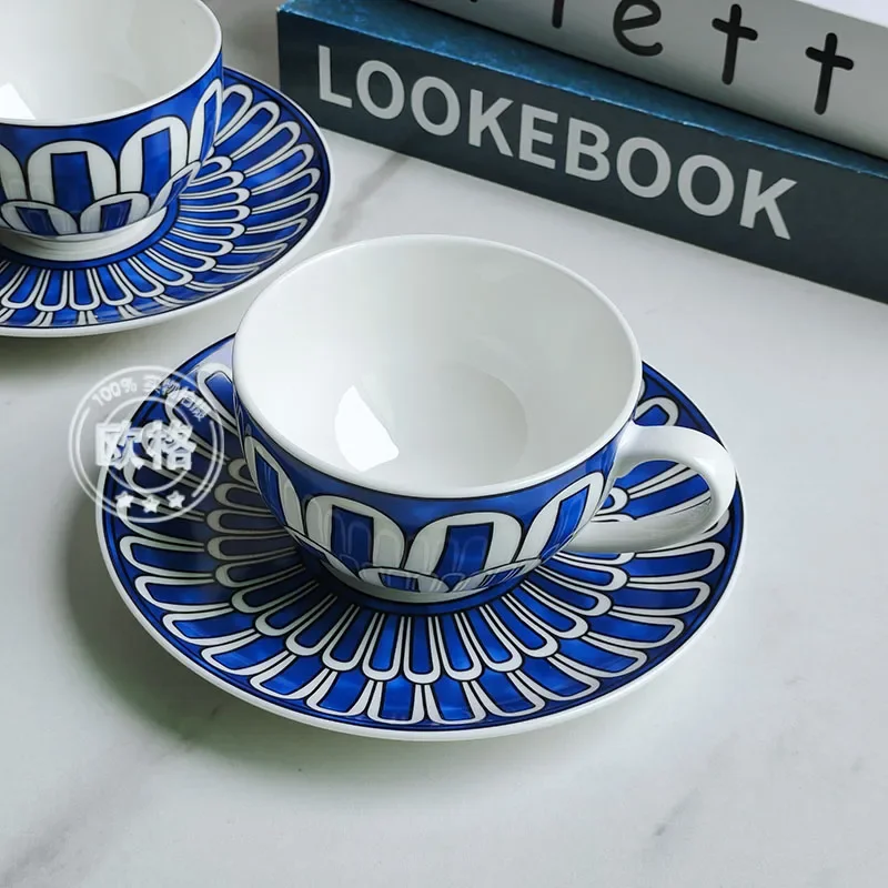 Imagem -04 - Bleus Ailleurs Conjunto de Café Luxo Porcelana Jogo de Chá Avançado Pot Cup Caneca de Cerâmica Sugar Bowl Creamer Bule Drinkware Bleus Ailleurs