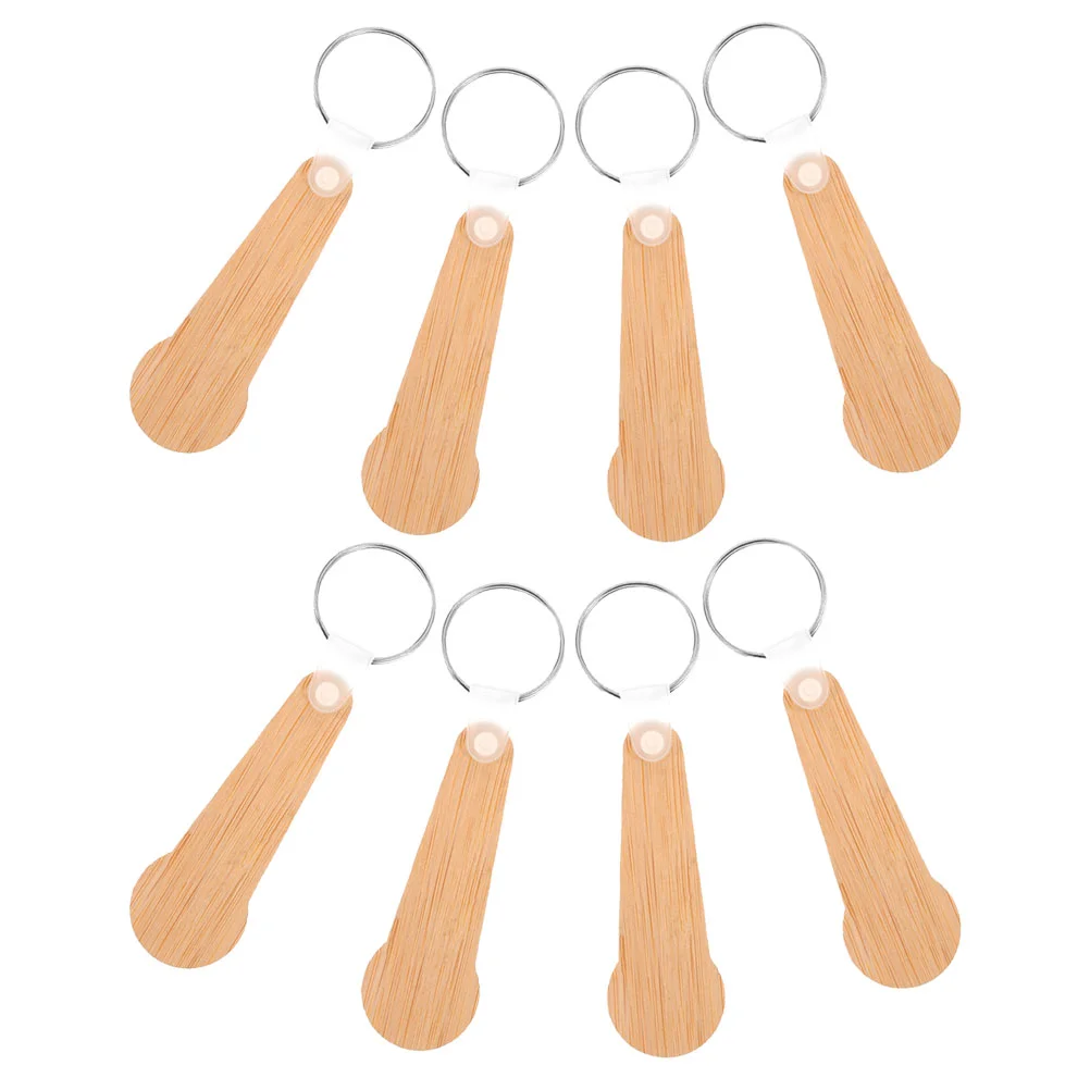 15 Pcs Bamboo Keychain Carts Shopping Trolley Tokens Supply Supplies Grocery Shops Carving