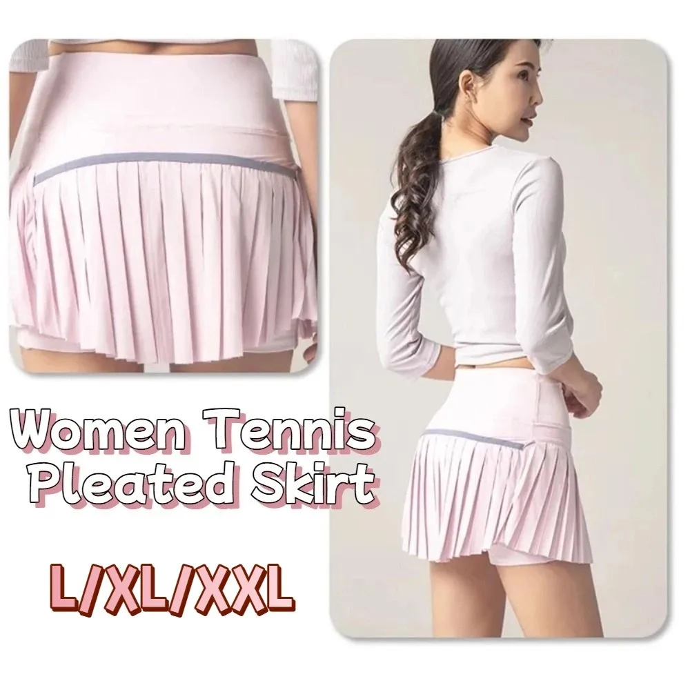 

High Waist Summer Sport Skirt Double Layer Quick Dry Women Golf Athletic Skirts with Pocket with Inner Lining