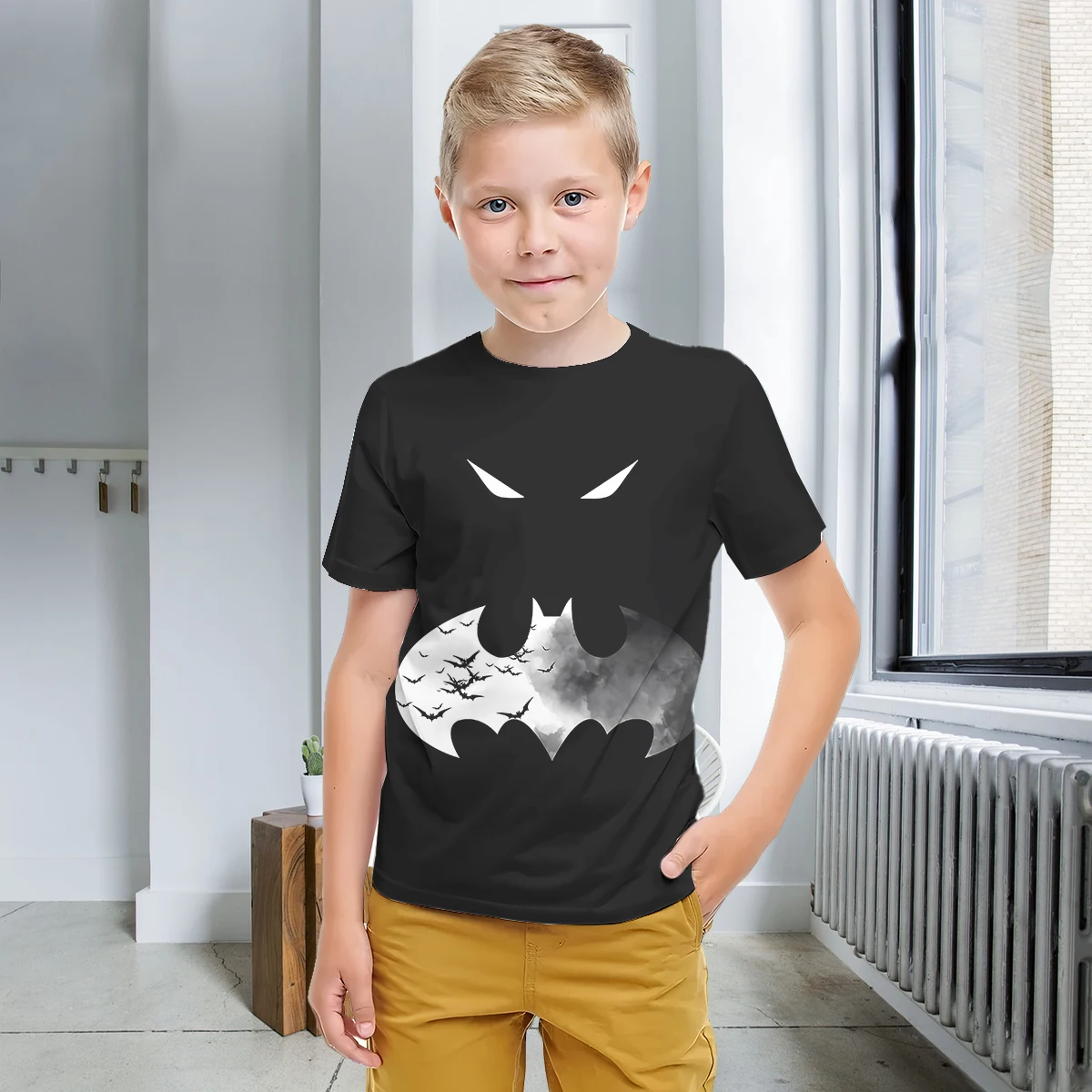 Cool Super Hero 3D Print Baby Clothing 5 to 14 Years Male Outdoor Clothes for Children Boy Girl Child T-Shirt Top-B-B-Batmans