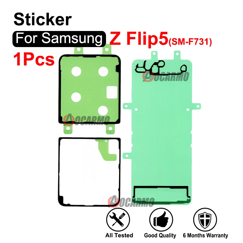 1 Stück für Samsung Galaxy Z Flip5 Flip 5 7 Flip7 F7660 SM-F731 F7310 Rückseitenabdeckung Klebstoff Rücktür Komplettset Aufkleber