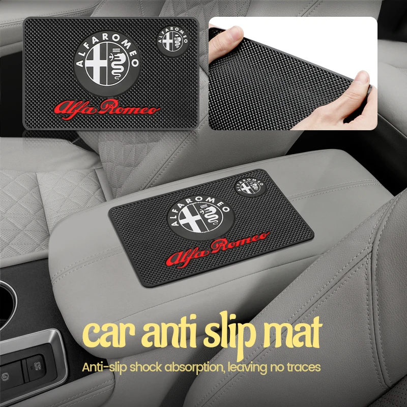 PVC Car Styling Anti-Slip Mat Silicone Dashboard Non-Slip Pad For Alfa Romeo 159 Giulietta Stelvio 4C MITO 156 Giulia Sportiva