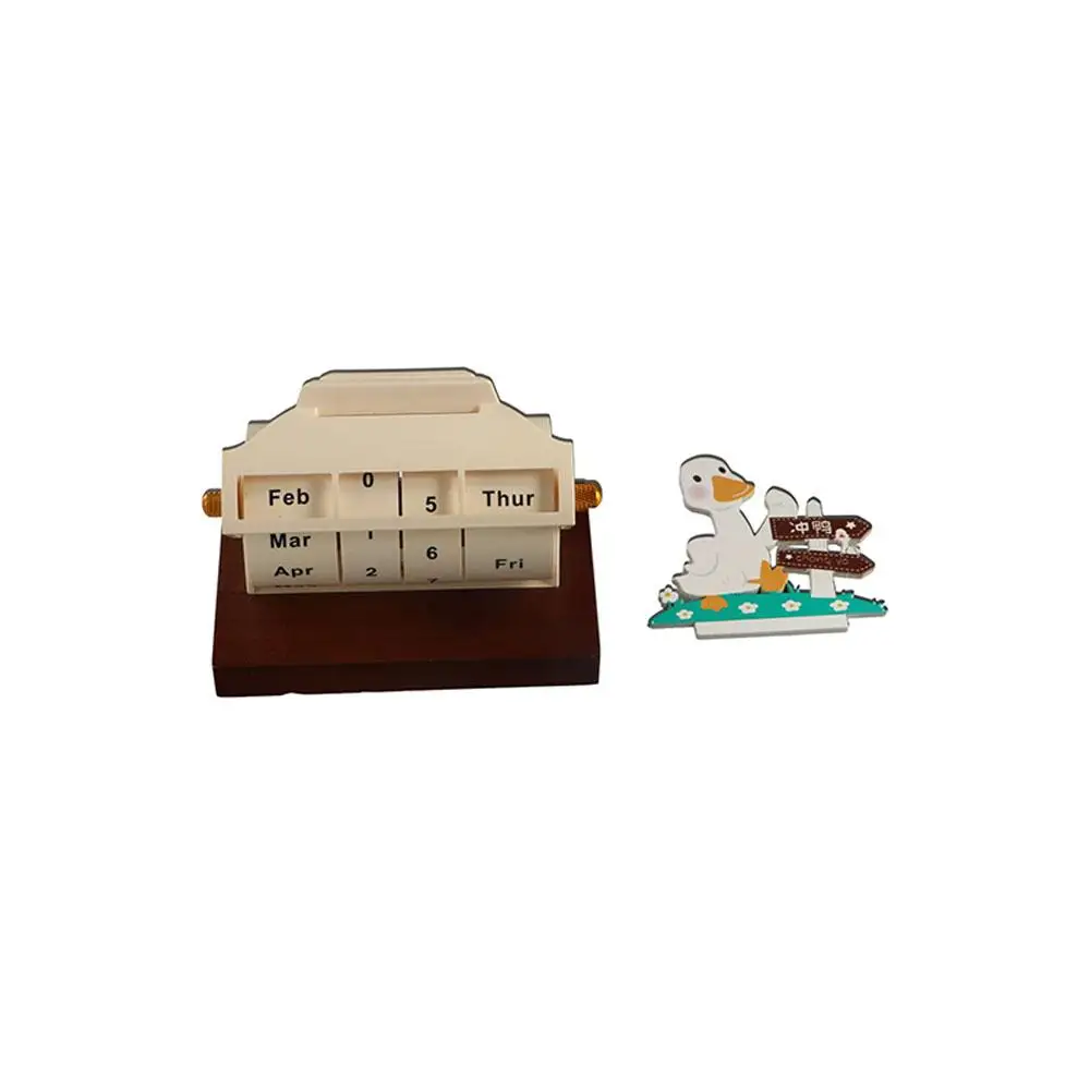

Miniature Art Ornament Perpetual Date Calendar Desktop Ornaments Schedule Reminder Rotating Desk Calendar Adjustable