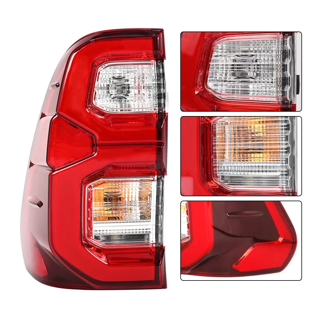 Left/Right Side Red Tail Lamp For Toyota Hilux Revo Rocco SR5 Pickup 2020 2021 2022 Rear Tail Light Brake Lamp with Wire Harne