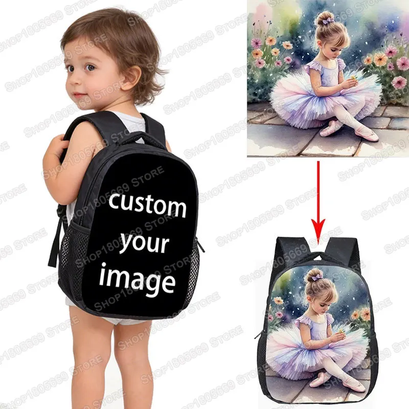 Mochilas Escolares Personalizadas de 12 Pulgadas para Niños de 2 a 4 Años, Mochila de Jardín de Infancia para Niños y Niñas, Bolsa para Libros para Bebés y Niños Pequeños, Regalo
