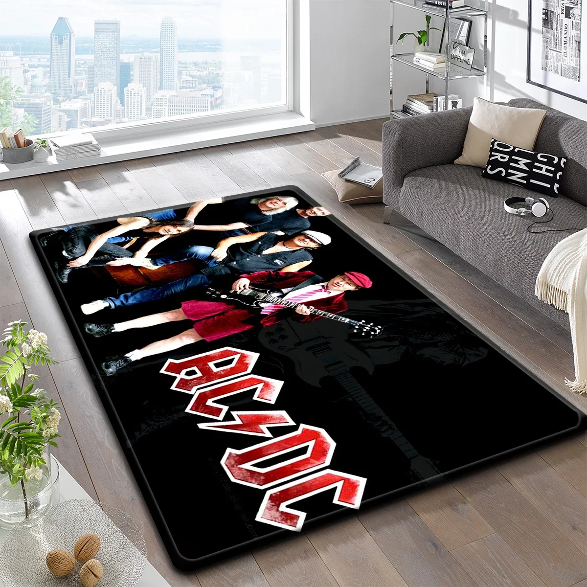 AC and DC Famous Band Carpet Kitchen MatEntrance Doormat Bedroom Floor Decoration Living Room Carpet Bathroom Anti-slip Rug