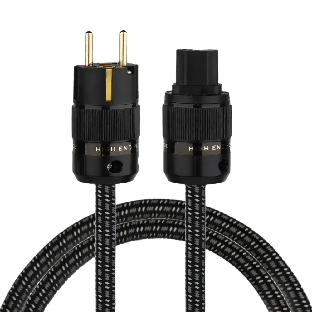 

Hifi Power Cable 13AWG 2.5Squar With Gold Plated EU/US/AU Power Plug Schuko AC Mains Cord Hifi Amplifier Power Cord