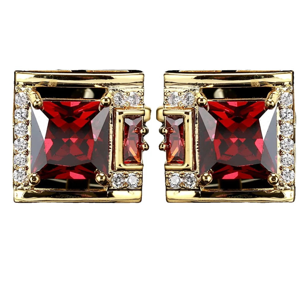 Sparkling Crystal French Square Full Diamond Cufflinks Business Dress Shirt Cuff Accessories Men's Banquet Suit Decoration