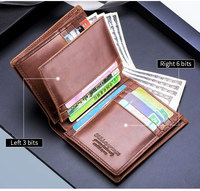 Genuine Leather Wallet Anti-Theft Technology Multiple Card Slots and Photo Album Men Business Travel Leisure Commuting