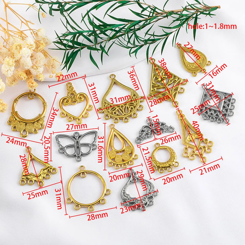 1/3/5pcs Stainless Steel Porous Fan Waterdrop Round Multi-layered Fringe Pendants Bases Women DIY Ethnic Earrings Jewelry Making